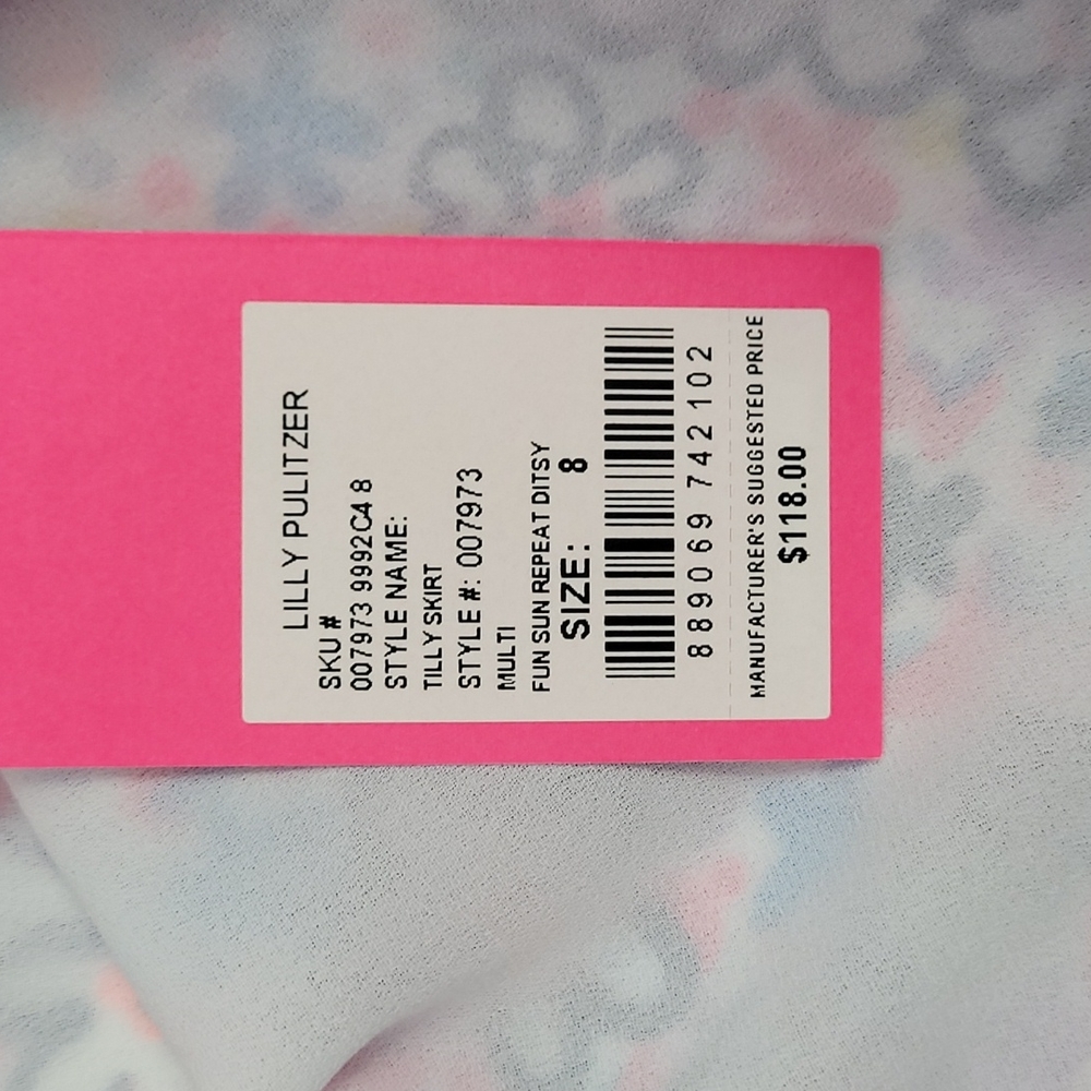 NWT Lilly pulitzer tilly skirt multi fun sun repeat ditsy - Picture 4 of 7